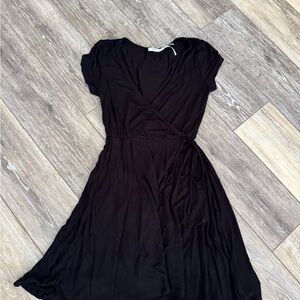 Simple Black Wrap Dress
